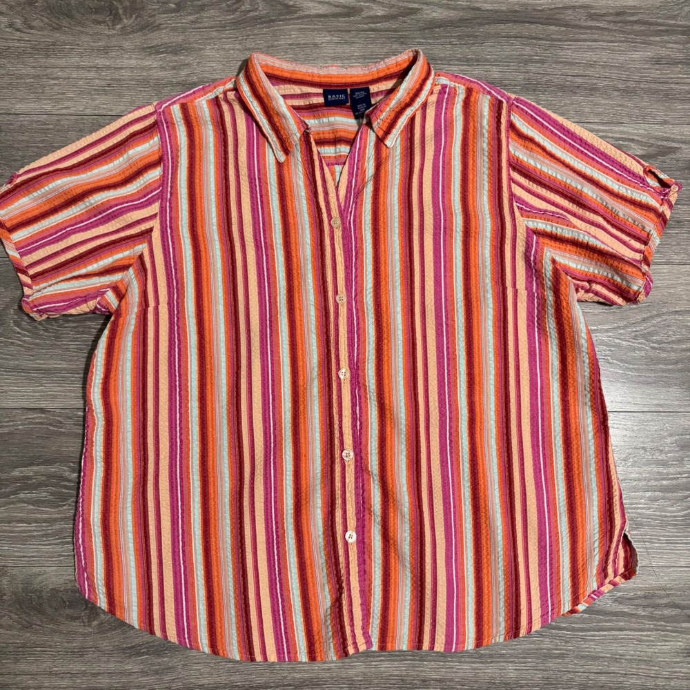 100% Cotton Basic Editions Button Up Shirt Size 3… - image 7